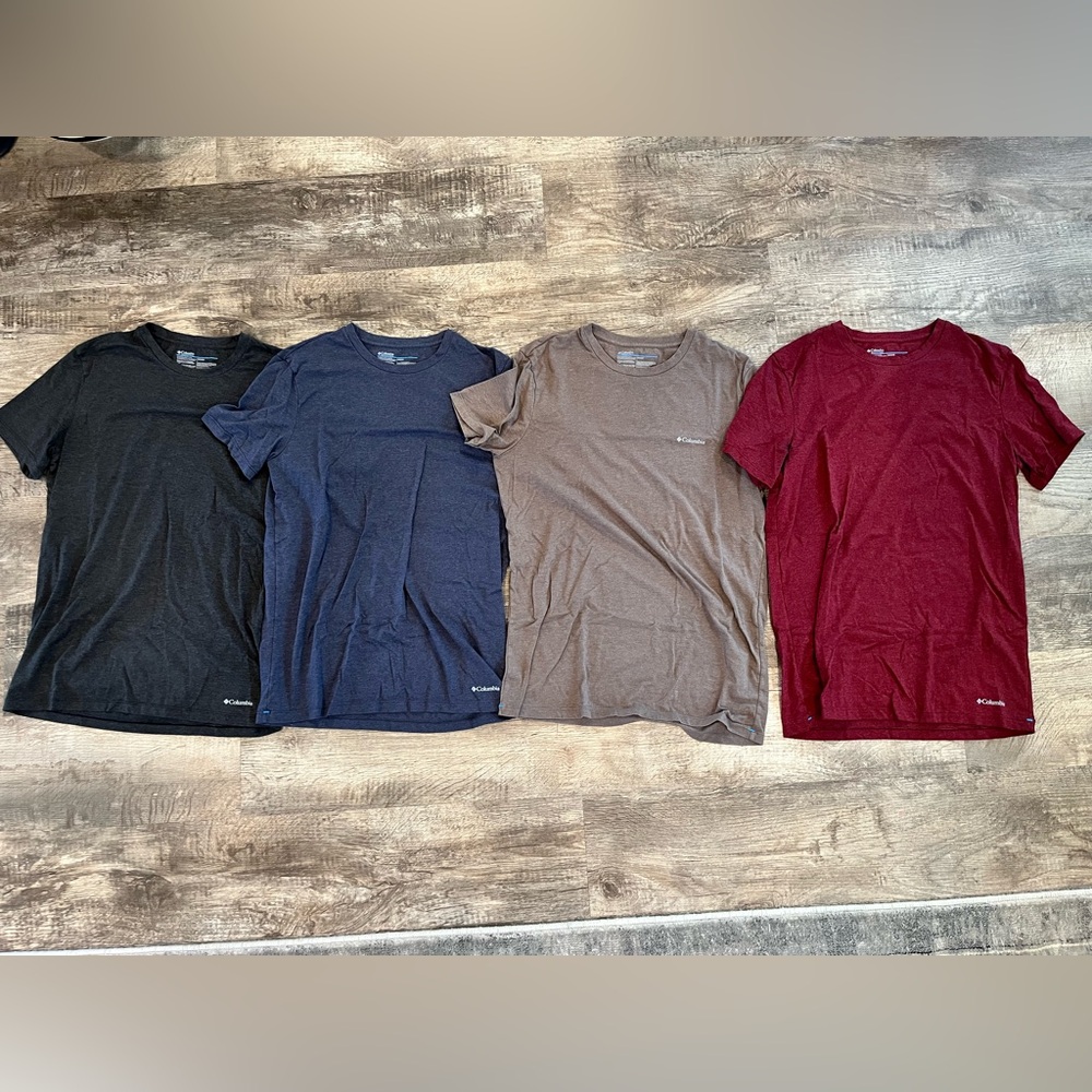 Columbia Men's Short Sleeve T-Shirt Set - Gray, Blue, Brown, Red